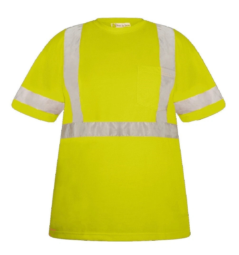 High Visibility Fluorescent Safety T-Shirt -Half Sleeve-100% Polyester-Pack of 3
