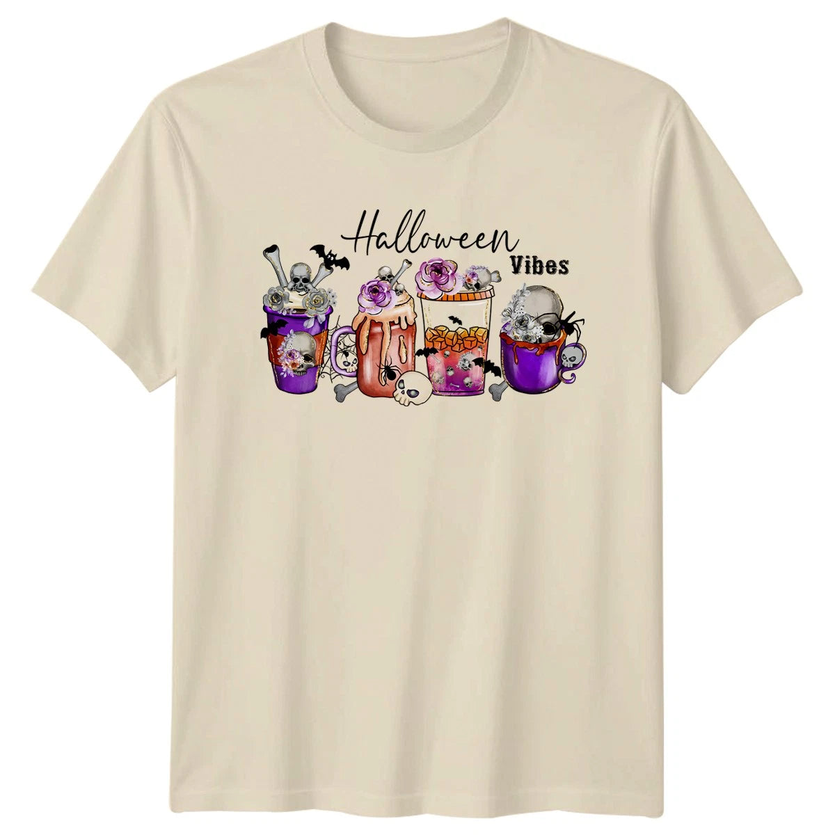 Halloween Vibes Womens T-Shirt Spooky Coffee Halloween Halloween Gift For Her