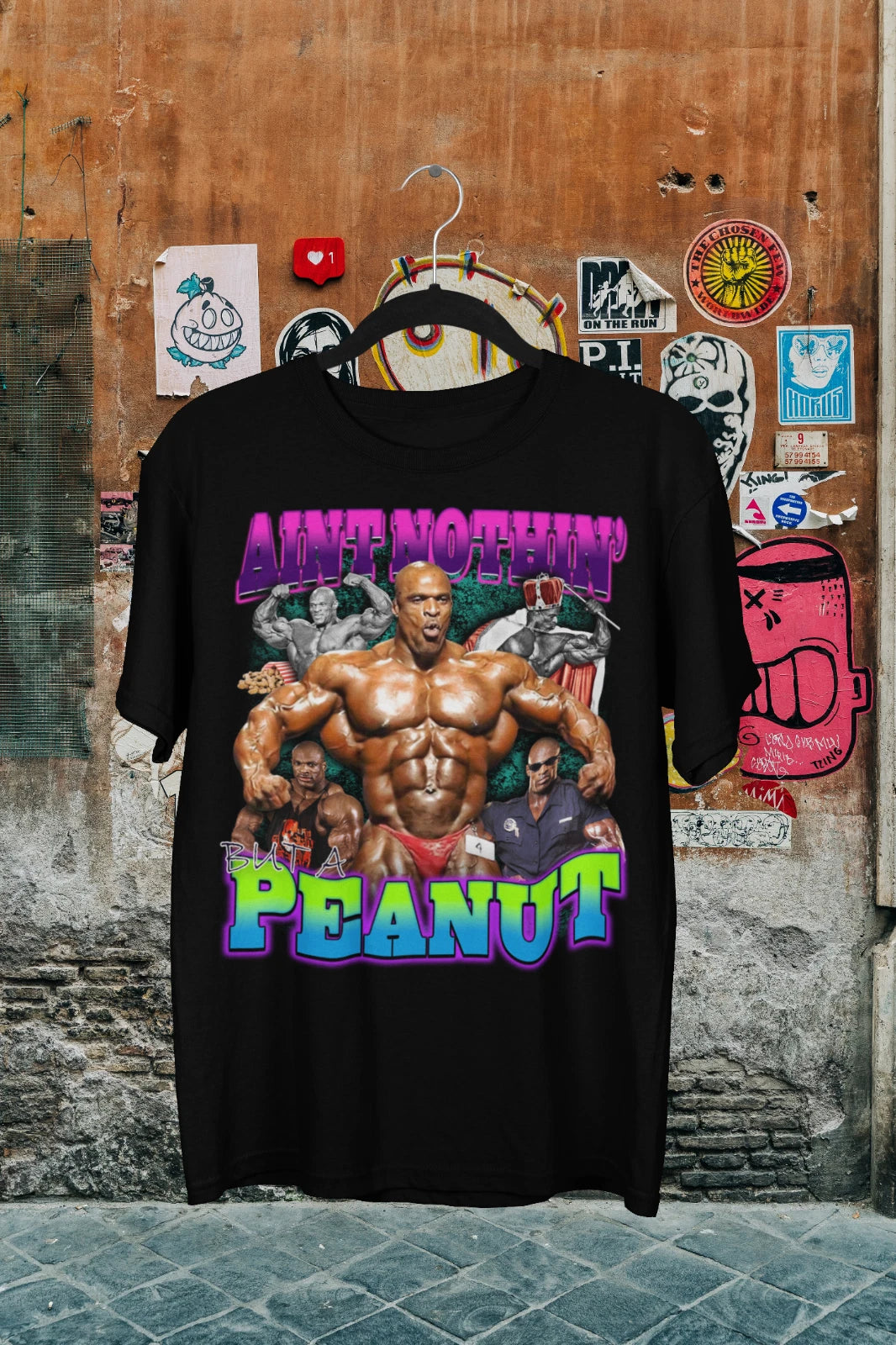 Vintage Ronnie Coleman Bootleg Bodybuilding T-Shirt "Ain't Nothing But A Peanut"