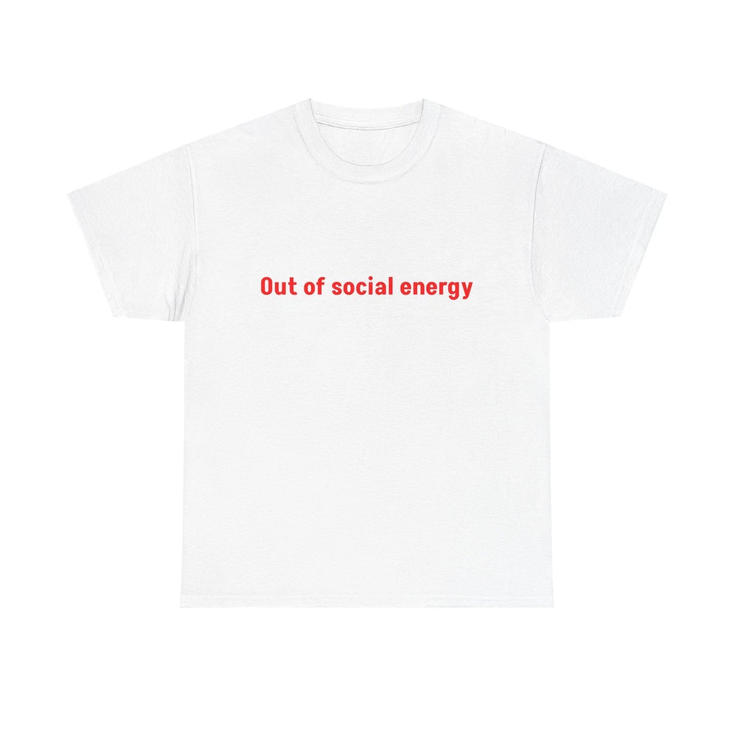 Out of Social Energy tee | Minimal text shirt, introvert humor