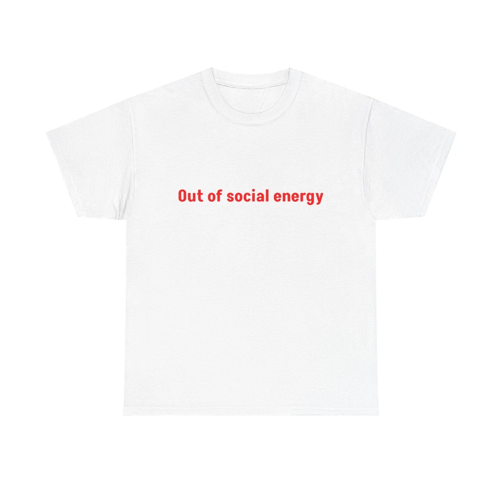 Out of Social Energy tee | Minimal text shirt, introvert humor