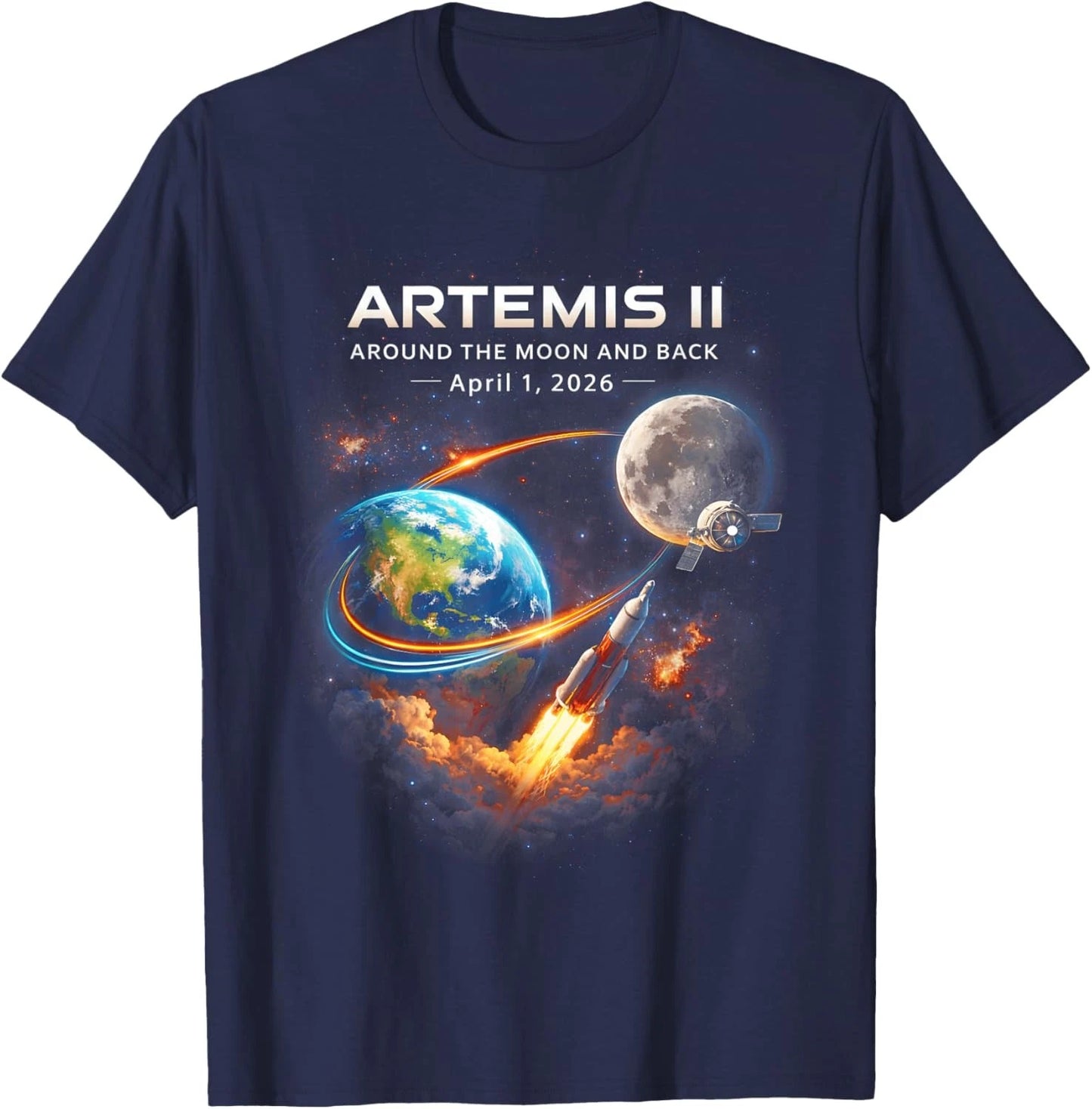 Artemis II Rocket Space Launch Back to The Moon Mission 2026 Unisex T-Shirt