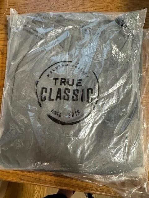 True Classic Premium Quality Crew Neck Tee T Shirt Men's CARBON GRAY SIZE SMALL