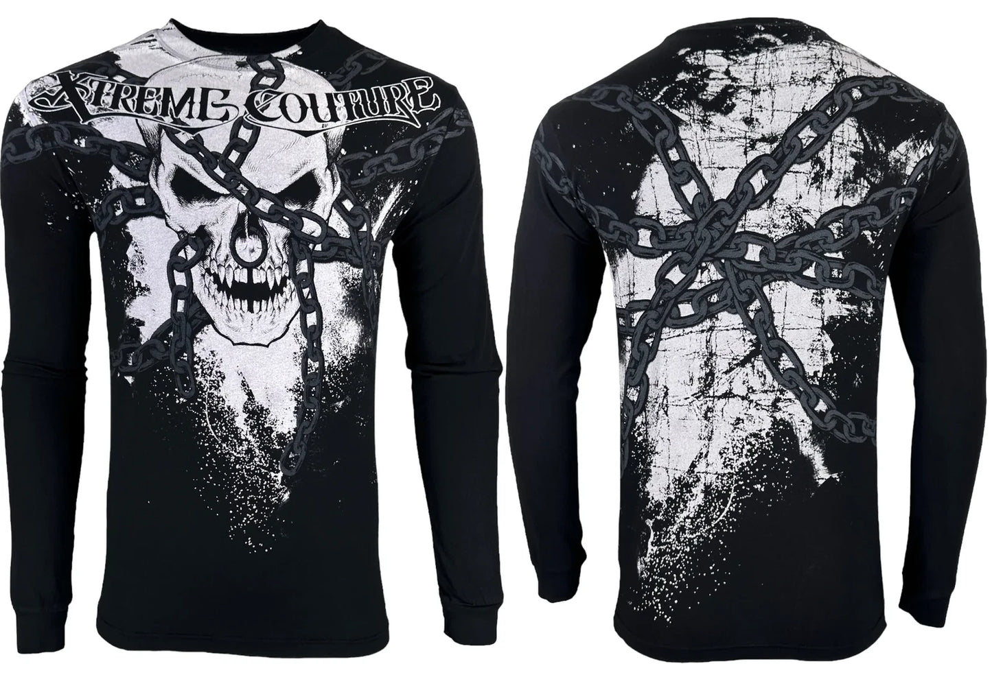 Xtreme Couture By Affliction Men's Long Sleeve T-shirt Chained Skull S-4XL