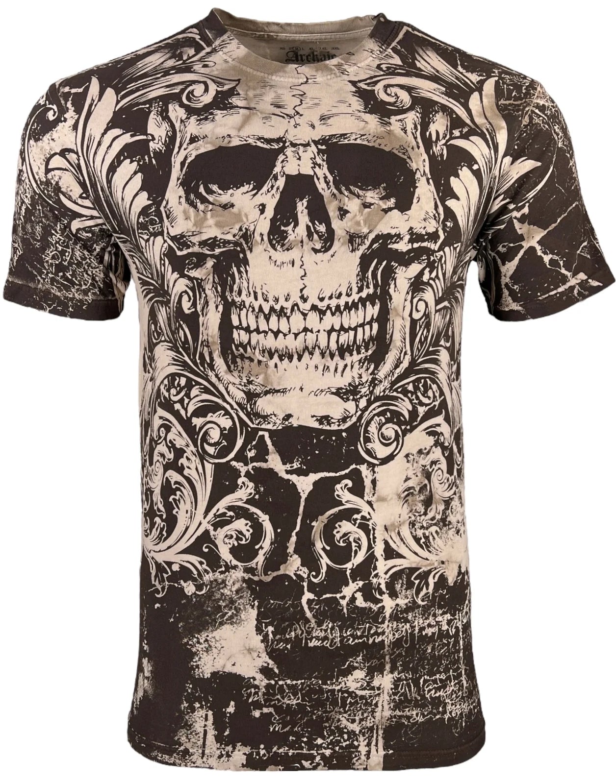 Archaic By Affliction Men's T-shirt Killory Skull Biker S-3XL