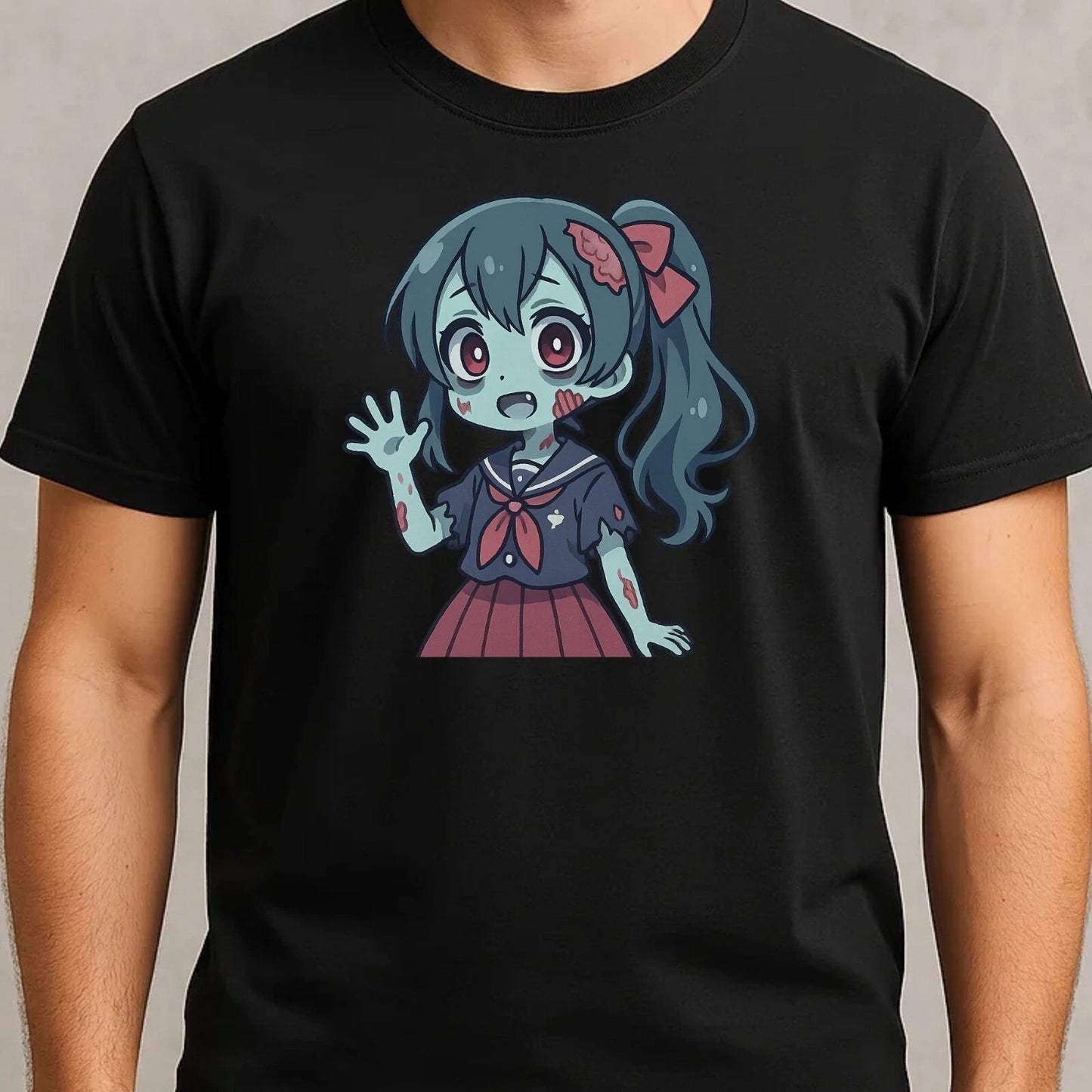 Mens Zombie Anime Girls Theme Cotton T-Shirt Size XS to 5XL