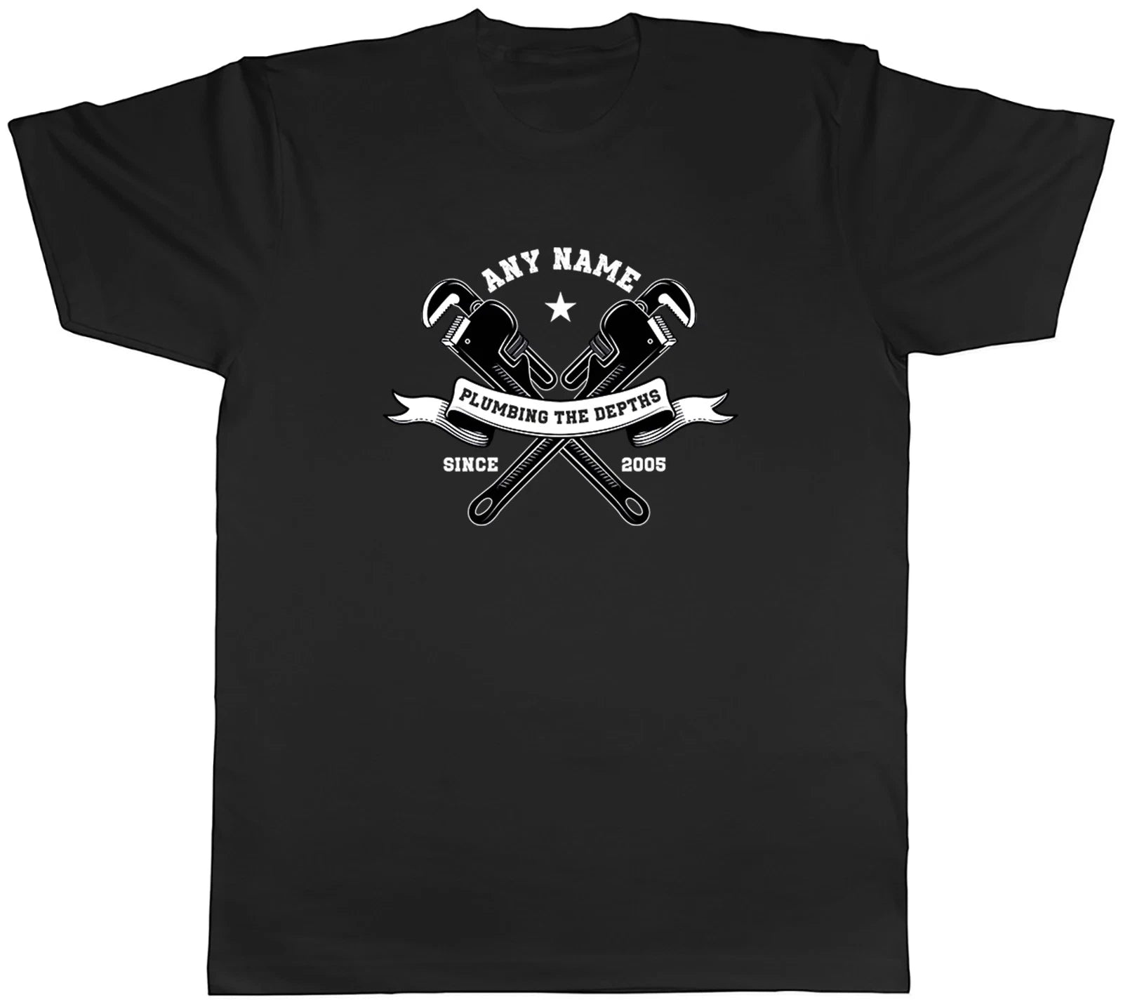 Personalised Plumbing the Depths Plumber Funny Mens T-Shirt Tee Gift Top