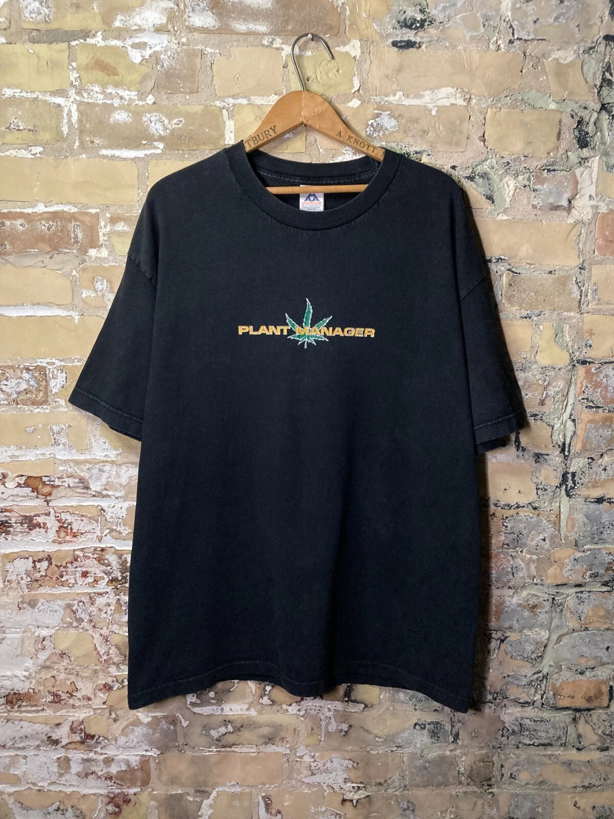 Y2K Plant Manager Stoner Statement T-Shirt- Black - XL