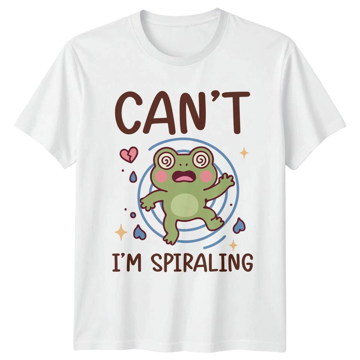 Cant Im Spiraling T-Shirt Cute Frog Anxiety Humor