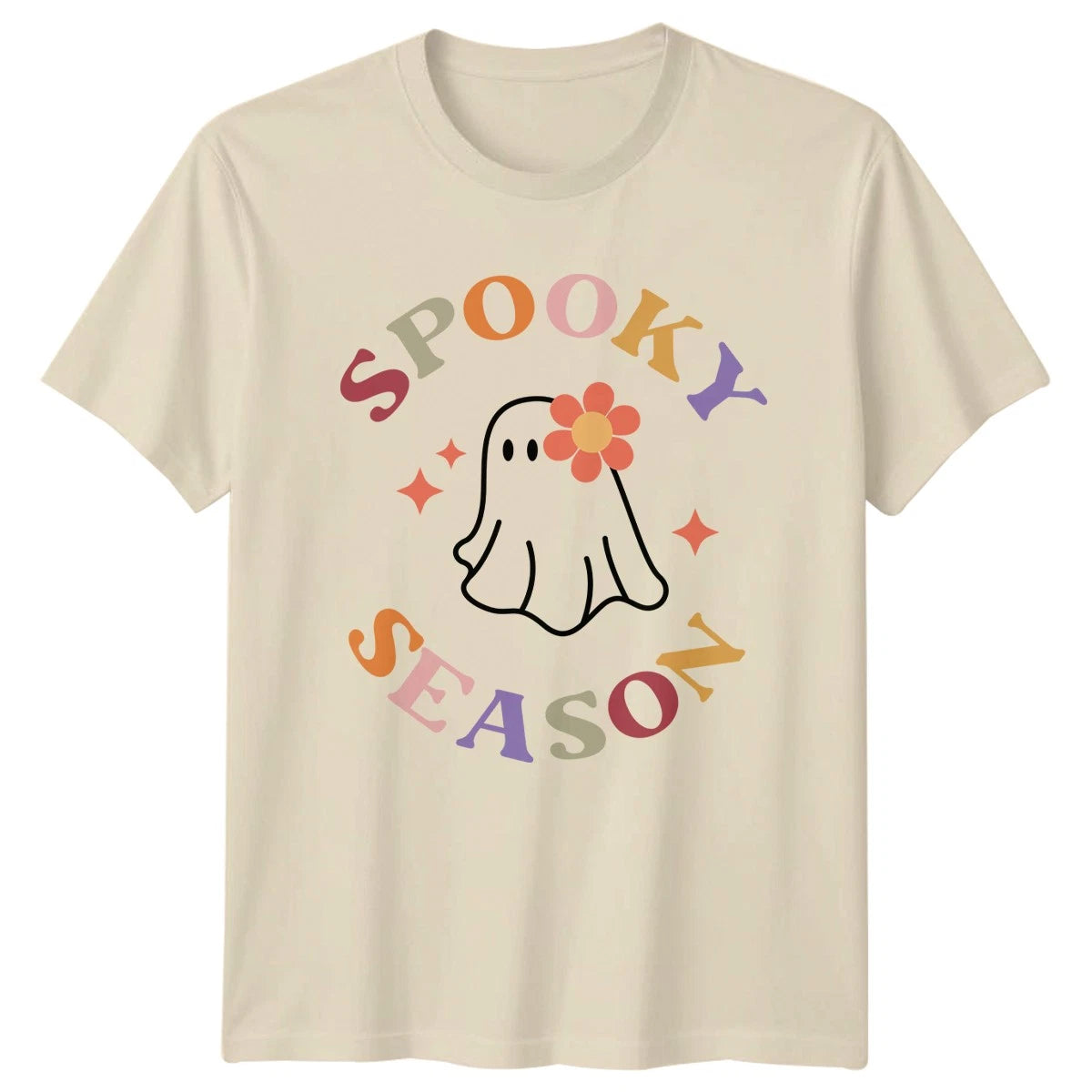 Spooky Season Womens T-Shirt Cute Ghost Halloween Halloween Gift For Her
