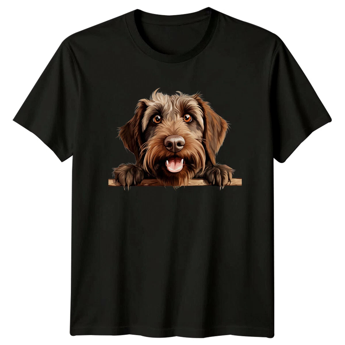 Wirehaired Dachshund Dog Breed Peekaboo Pet Portrait T-Shirt