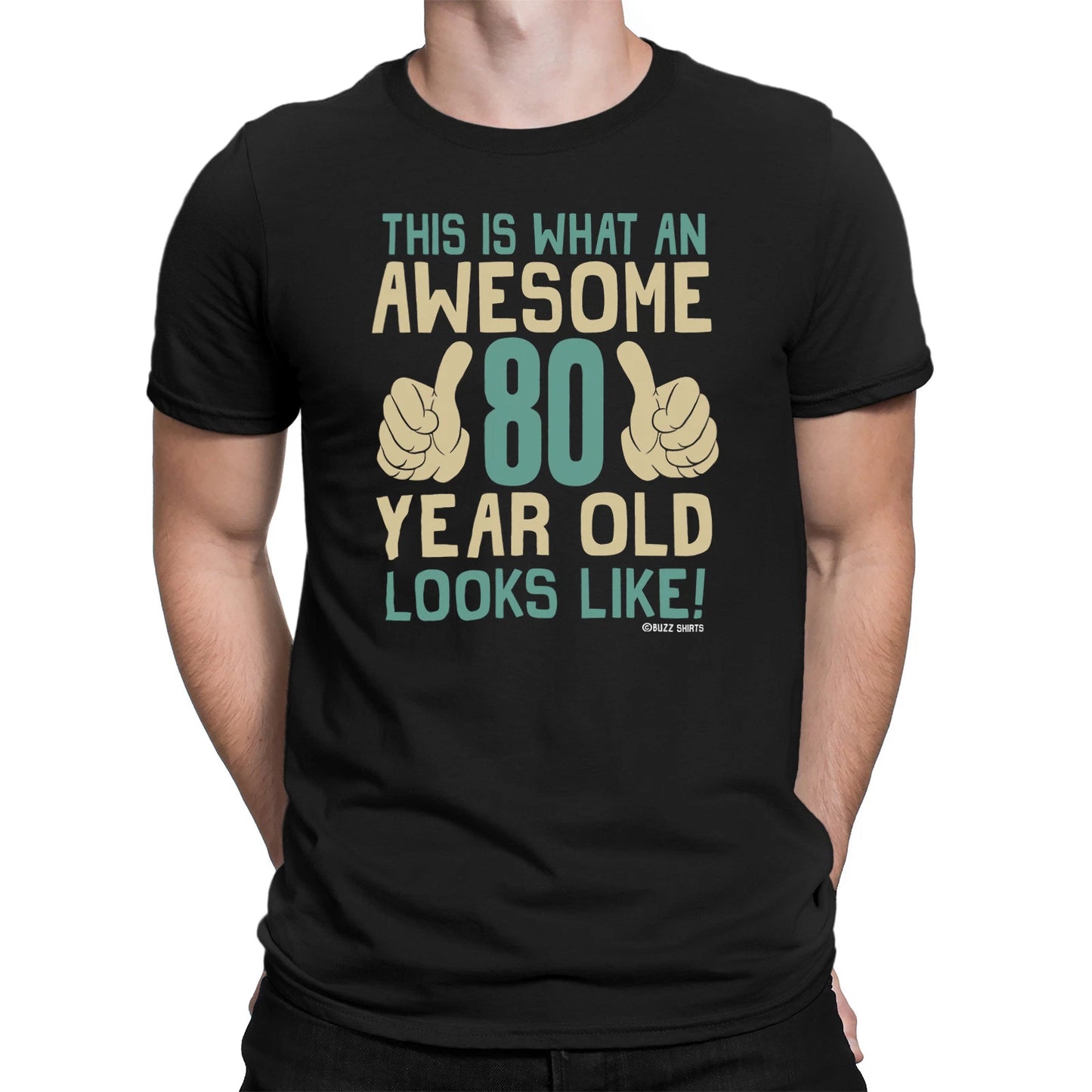 Mens 80th BIRTHDAY  T-Shirt AWESOME 80 Years Old Joke Funny Gift Eighty