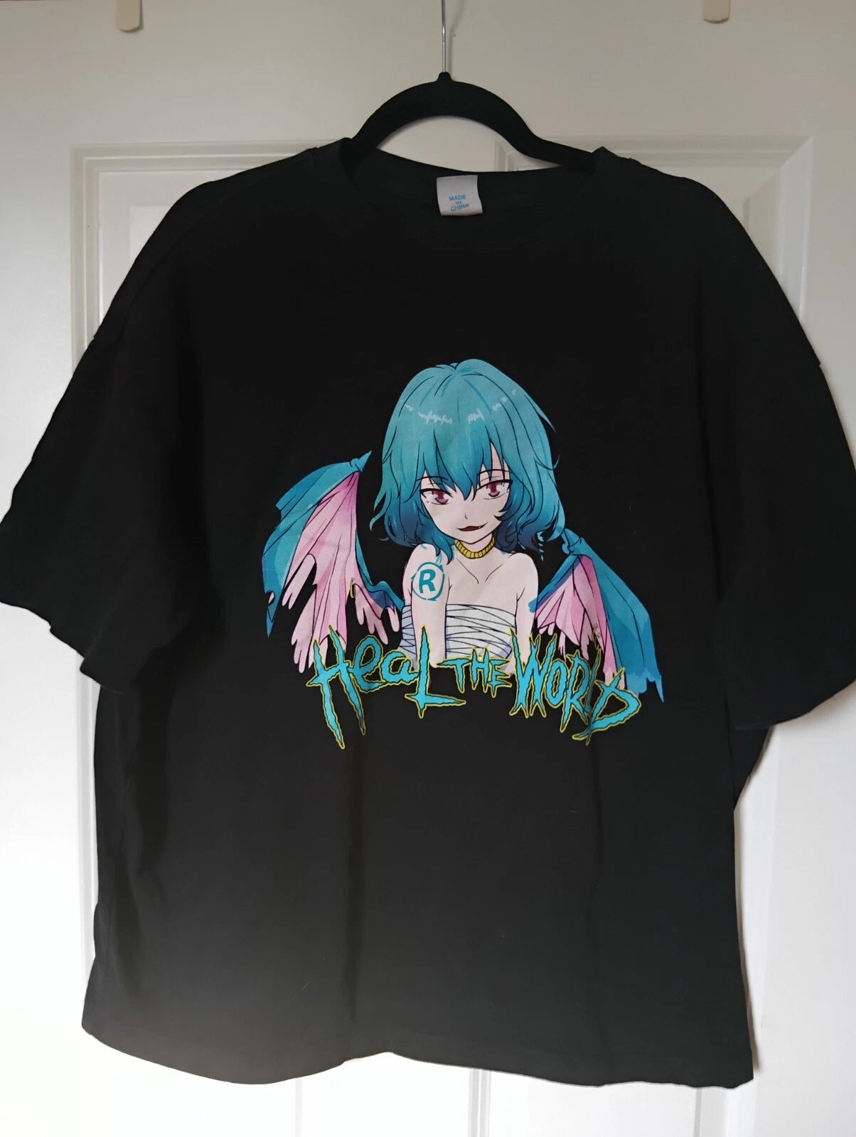 Y2K Anime Heal The World T Skateboard Streetwear XL