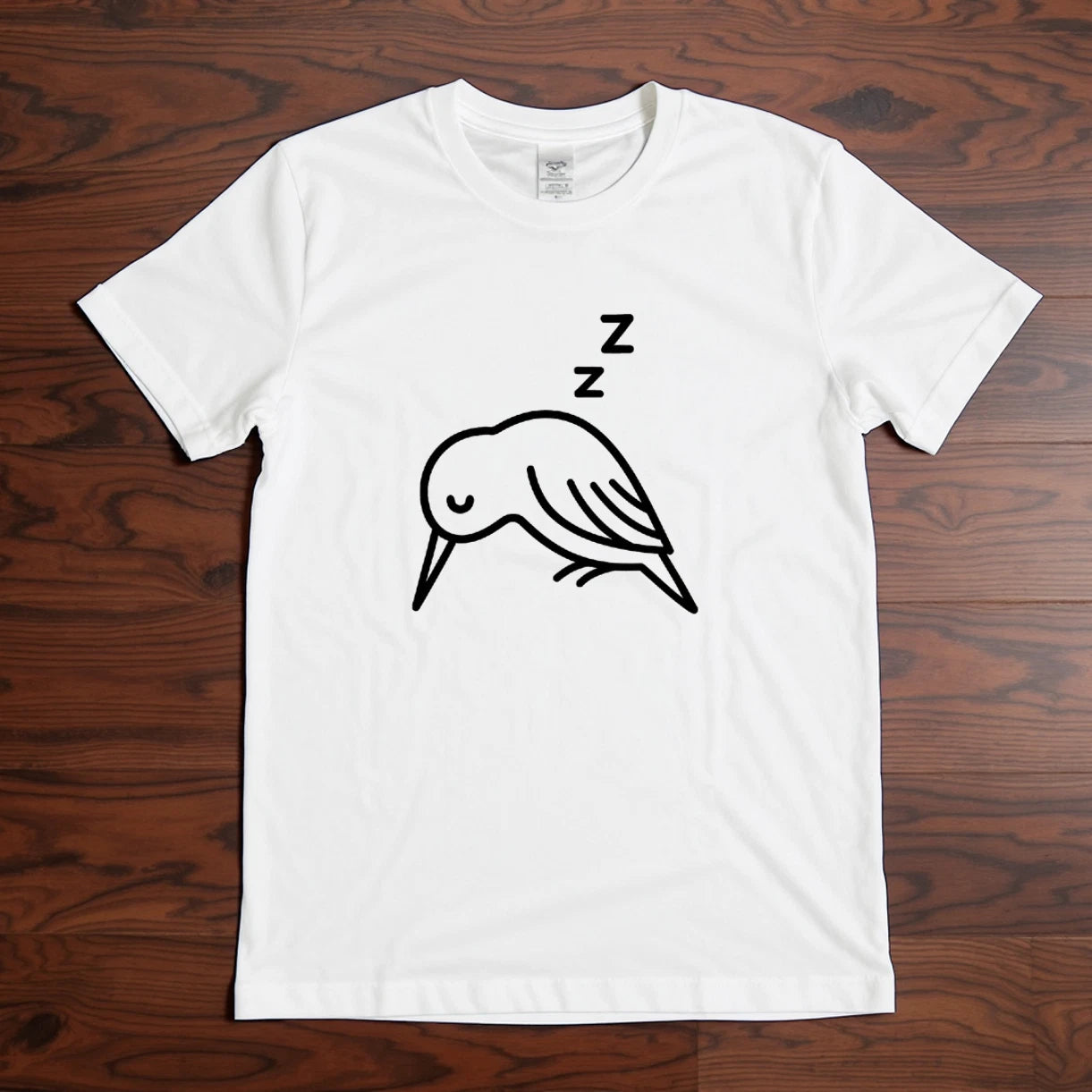 Sleeping Bird T-Shirt | Minimalist Line Art Graphic Tee | Cute Animal Design
