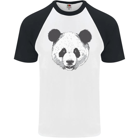 A Panda Bear Face Mens S/S Baseball T-Shirt