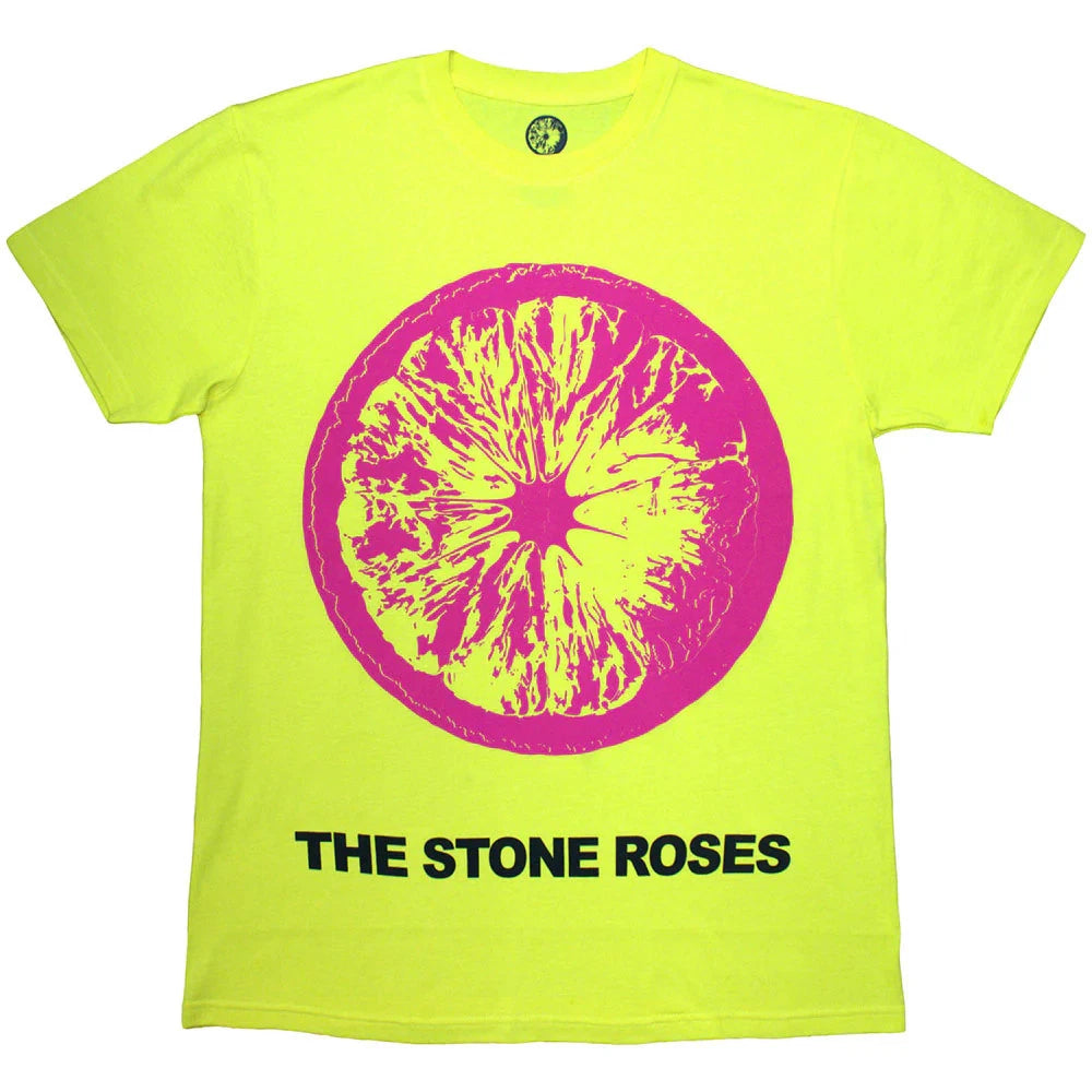 The Stone Roses T-Shirt: Pink Lemon (Yellow) OFFICIAL NEW