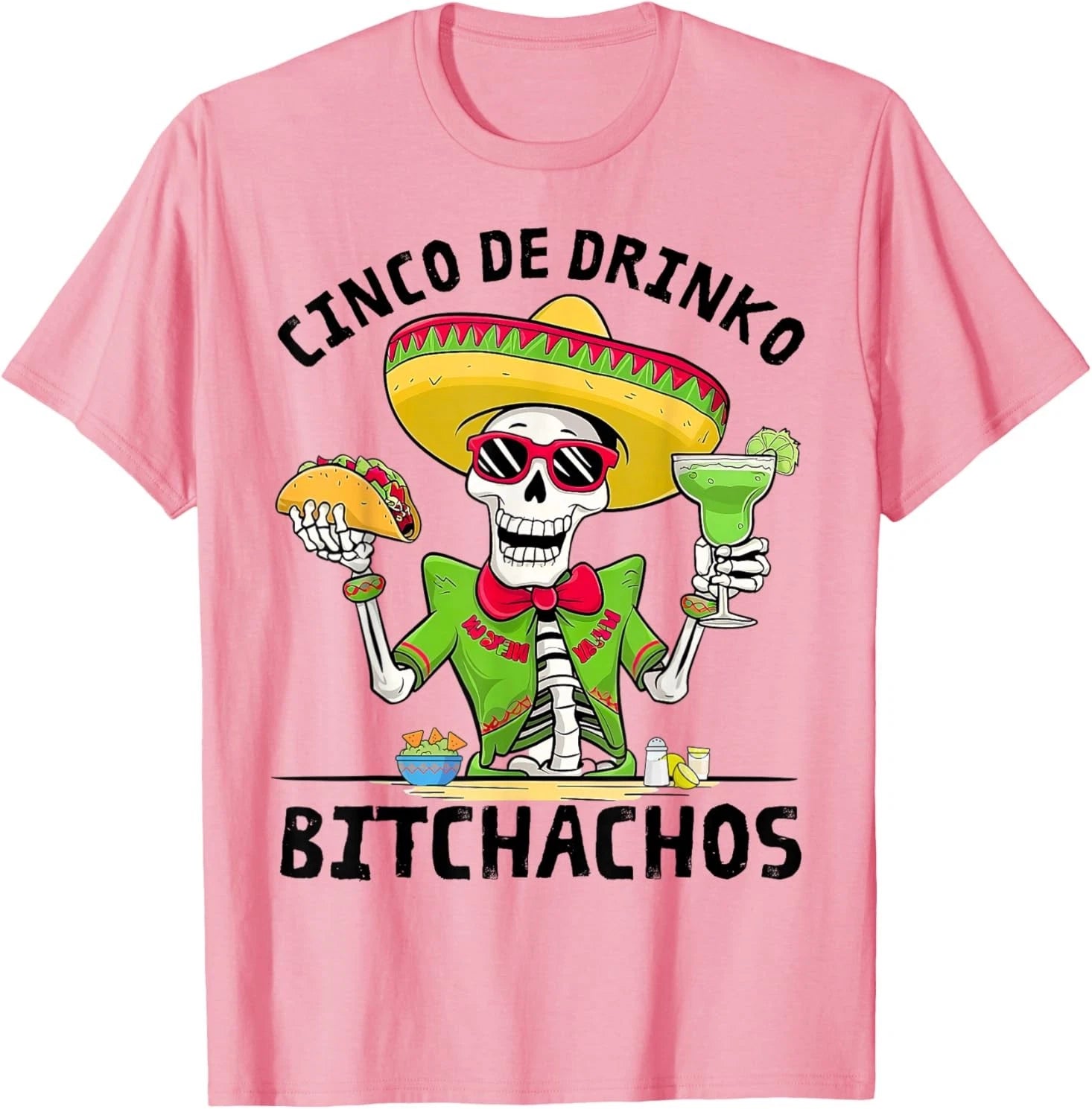 Funny Cinco De Drinko Bitchachos Mexican Fiesta Drinking Men T-Shirt