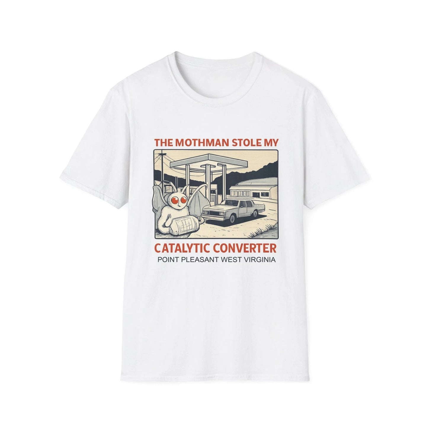 Mothman Stole My Catalytic Converter T-Shirt | Cryptid Humor