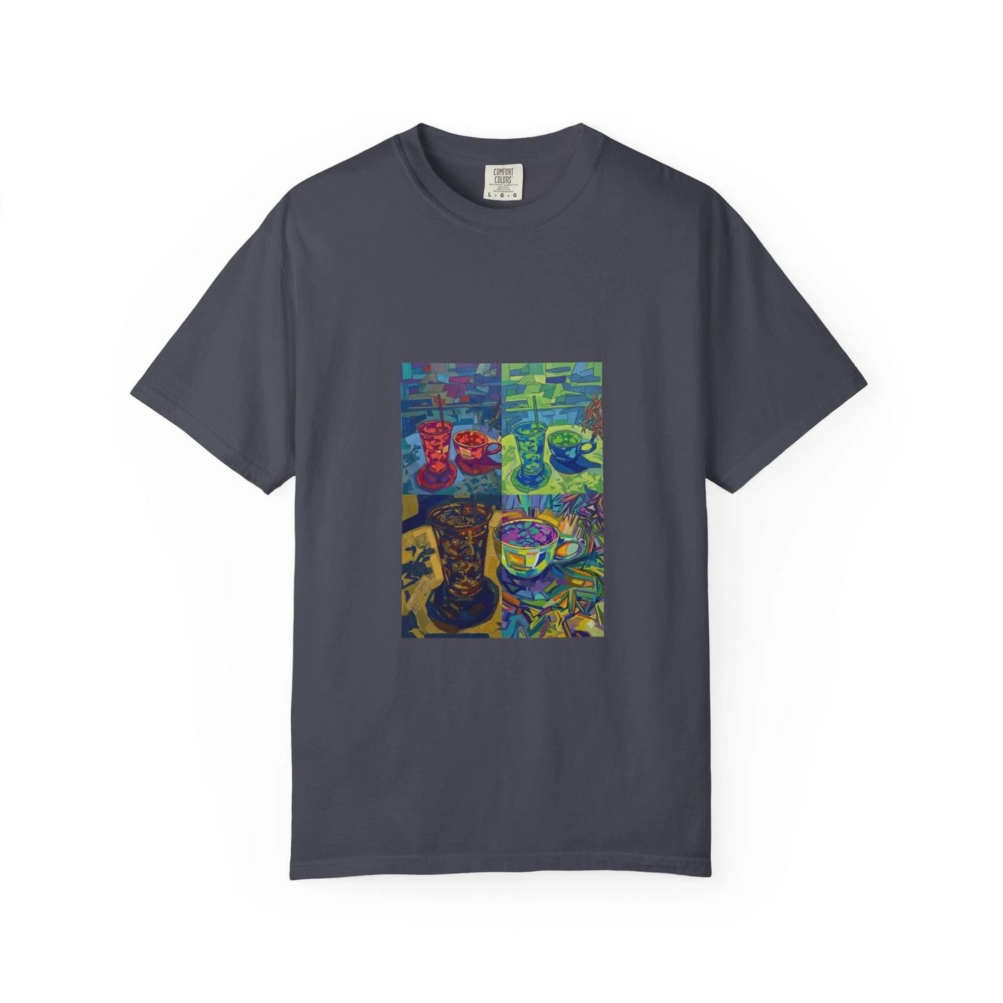 1990s Inspired Print Design Coffee Shop Colorful Design T Shirt