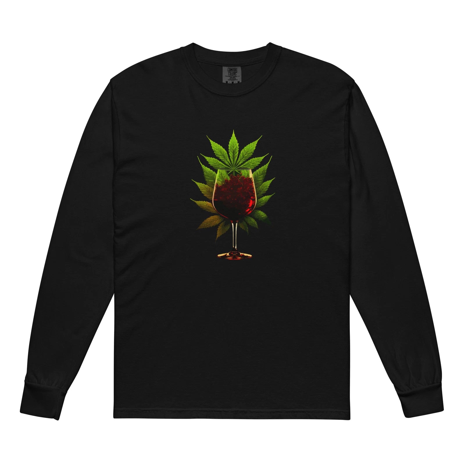 Wine And Weed Unisex Garment-Dyed Heavyweight Long-Sleeve Shirt