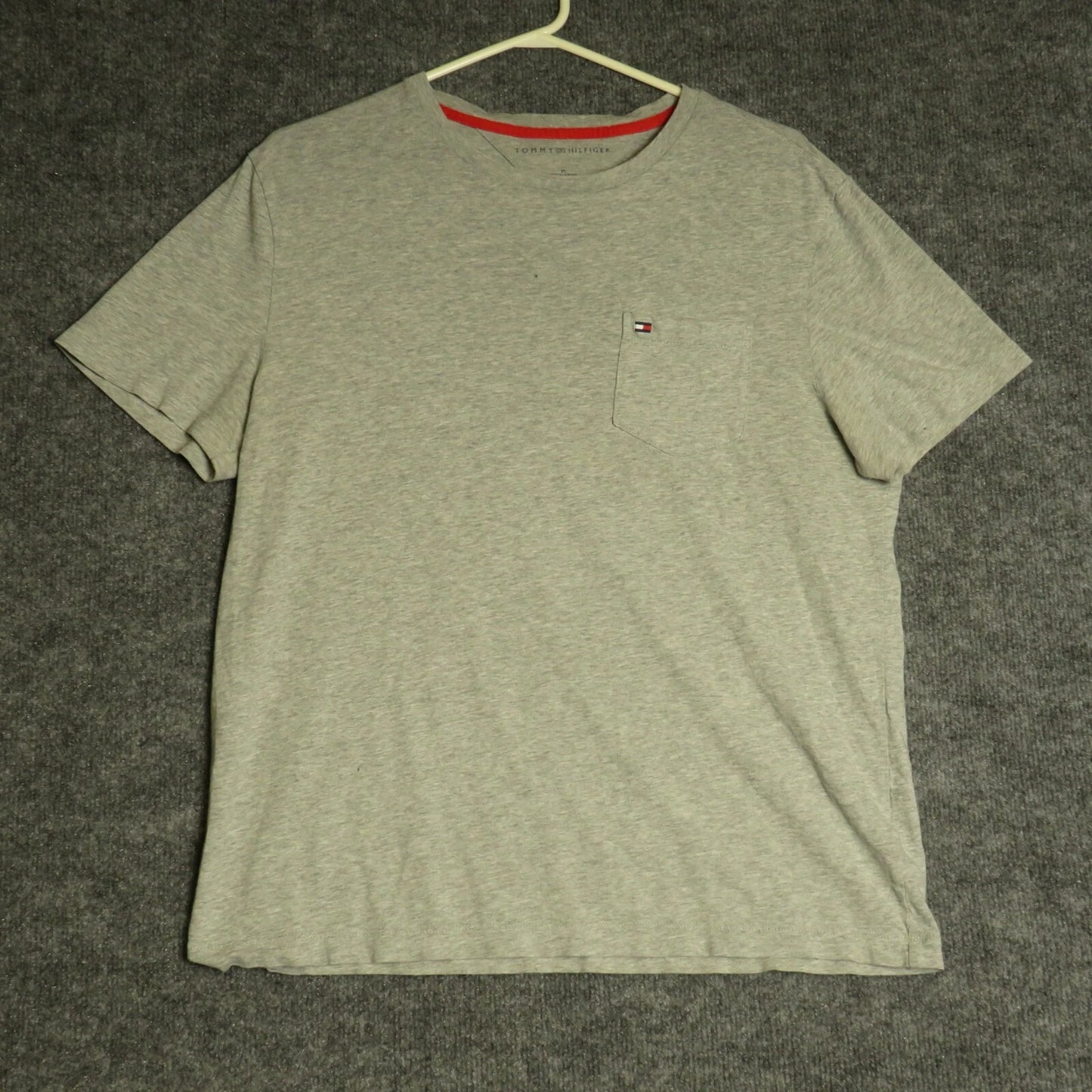 Tommy Hilfiger Shirt Mens Medium Grey Short Sleeve Crew Neck Pullover T Shirt
