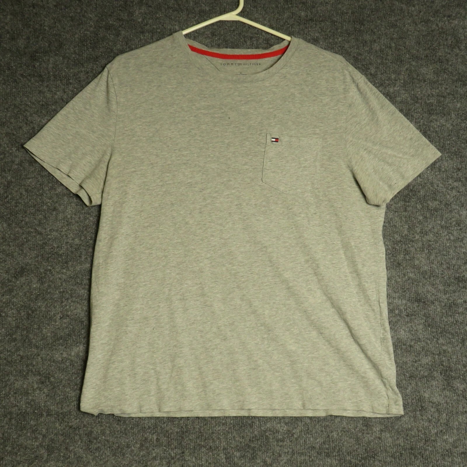 Tommy Hilfiger Shirt Mens Medium Grey Short Sleeve Crew Neck Pullover T Shirt