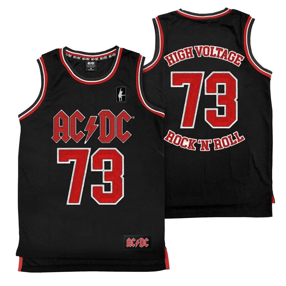 AC/DC ACDC HIGH VOLTAGE ROCK N ROLL BASKETBALL JERSEY SINGLET