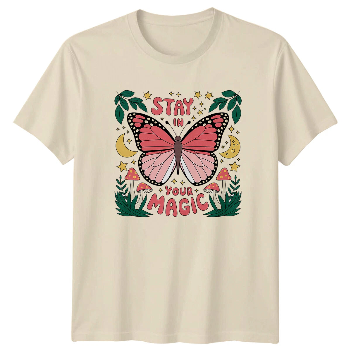 Stay In Your Magic Butterfly Boho Retro Vintage Graphic T-Shirt