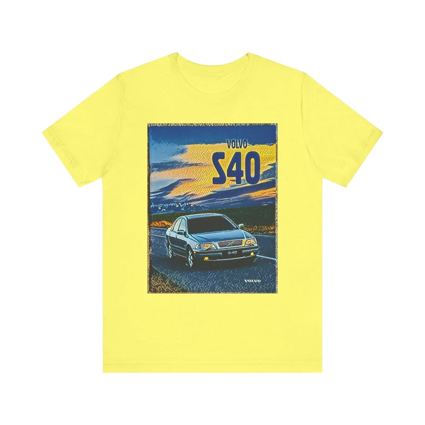 Volvo S40 Graphic Print Tee Shirt Short Sleeve Crewneck Retro Car Art Gift
