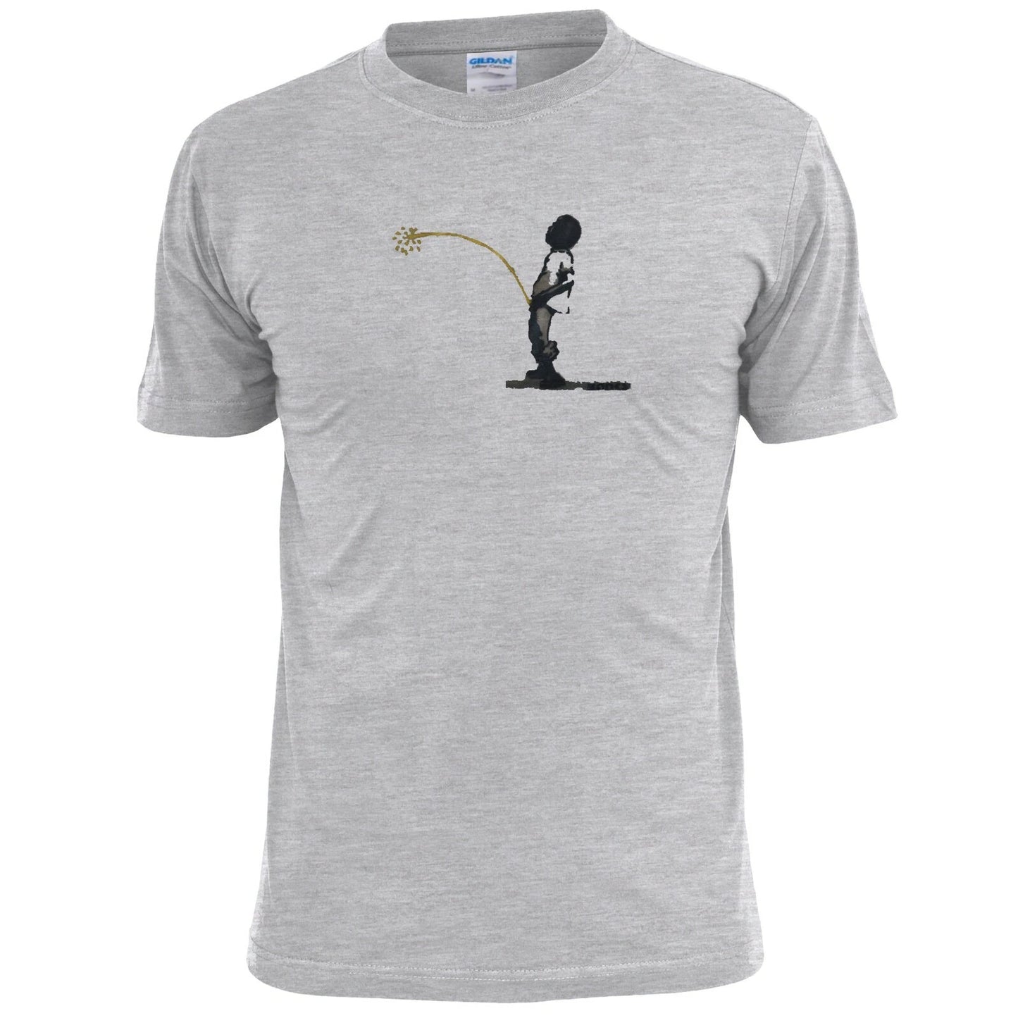 Mens Banksy Boy Peeing Graffiti T Shirt Street Art