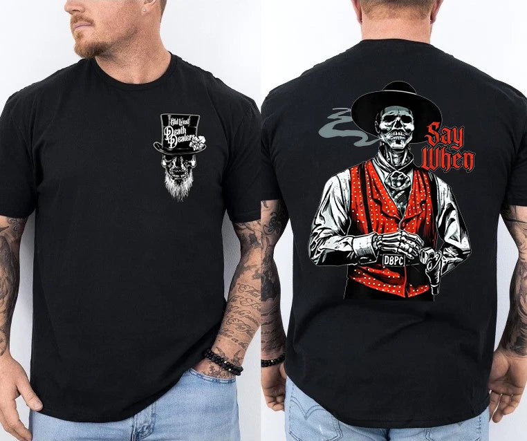 Doc Holliday Say When Old West Death Dealers Collection Tombstone Ghost Town Tee