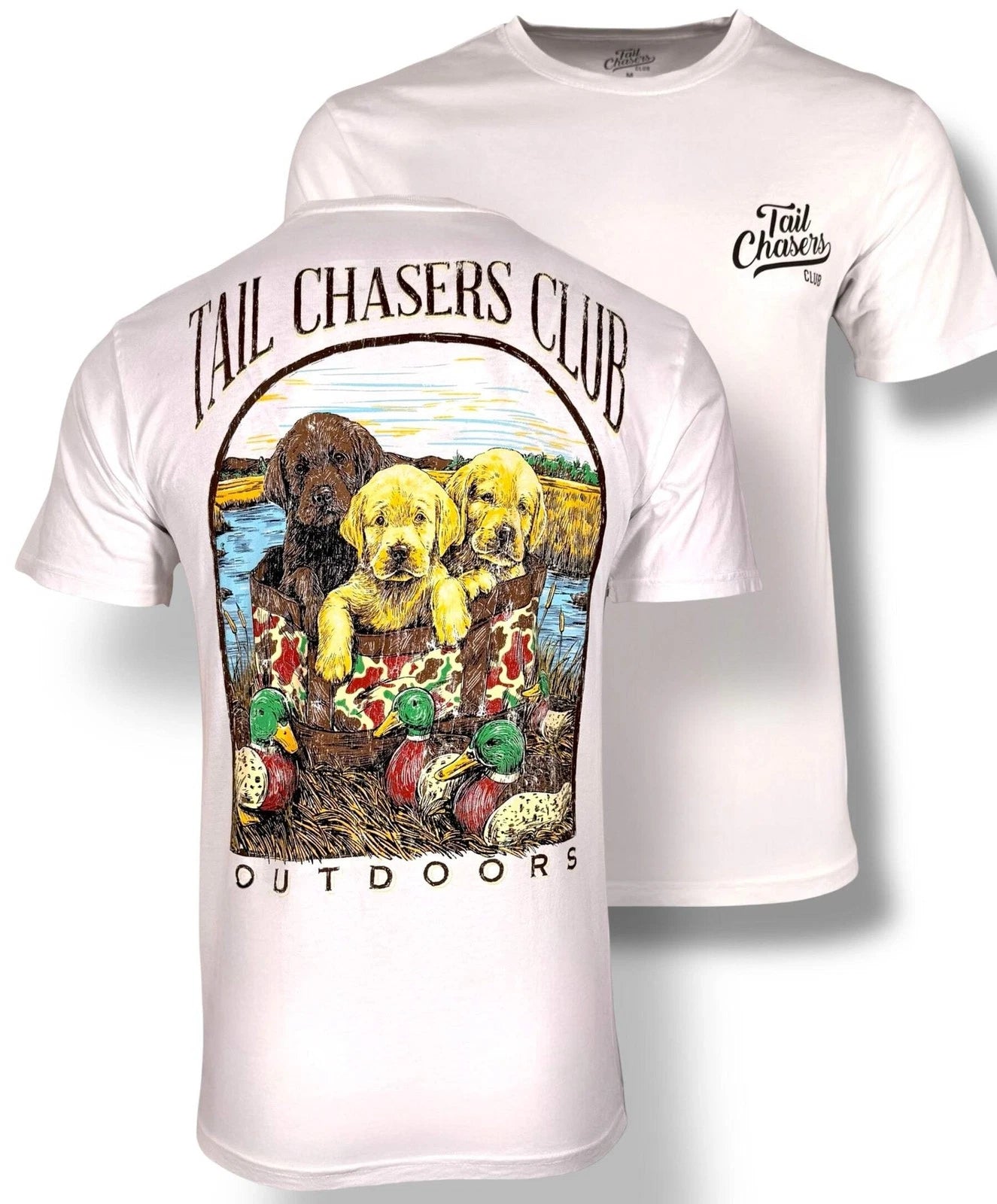Tail Chasers Club Men’s T-shirt Outdoor Puppies
