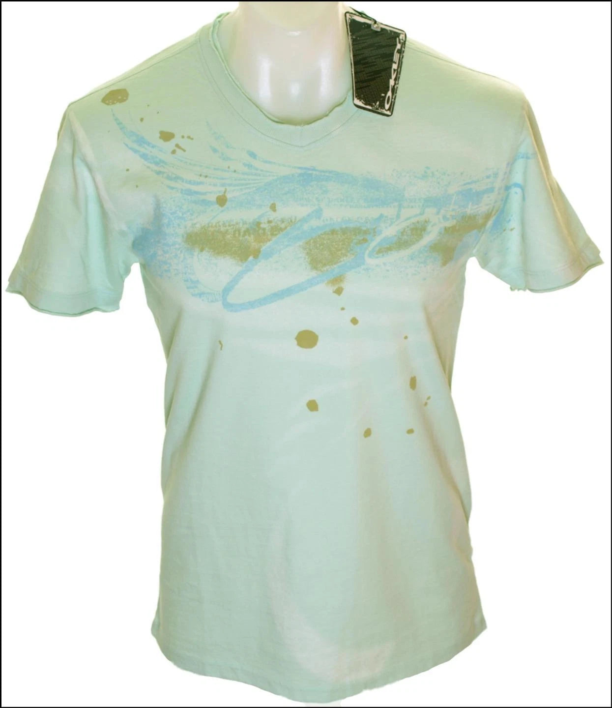 New Men's Authentic Oakley Wind Icon Stretch T Shirt Small Slim Fit Pale Mint