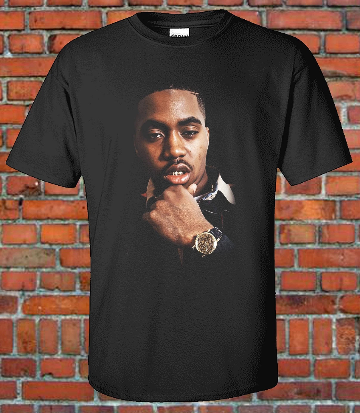 Vintage Recreated Big Face Nas 90s Style Bootleg Tee - Graphic T-Shirt