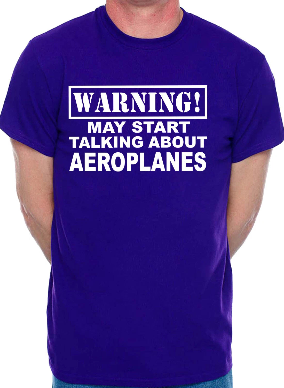 Warning May Talk About Aeroplanes Plane Spotter Funny Mens T-Shirt Size S-5XXL