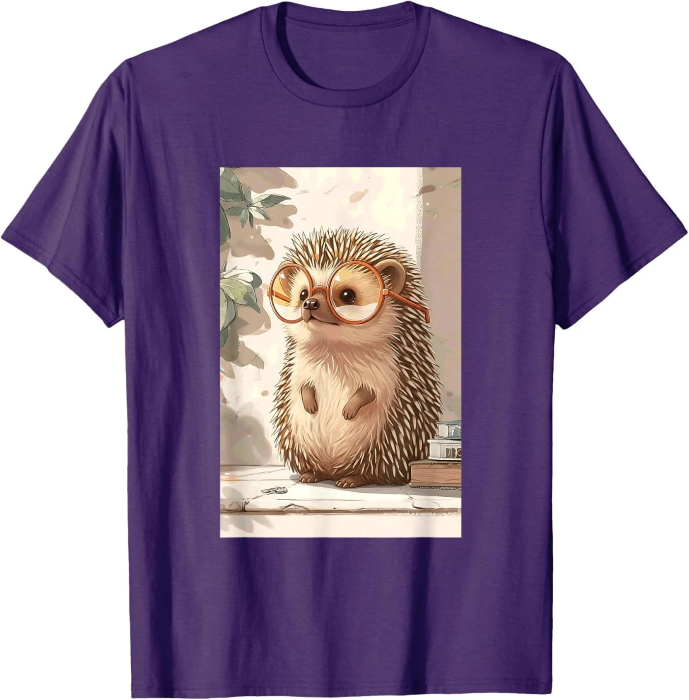 Hedgehog Cute Cub in Glasses Japan Anime Kawaii T-Shirt