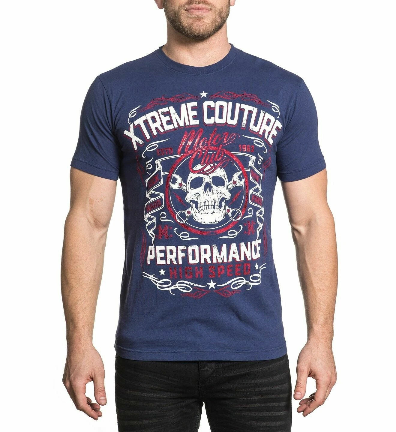 XTREME COUTURE by AFFLICTION Men's T-Shirt MOTOR CLUB Skulls Biker MMA