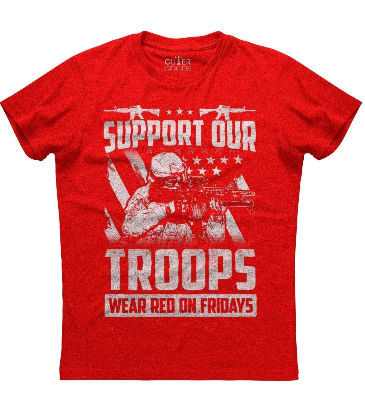 Support Our Troops, Wear Red On Fridays Men's New Patriotic Red T-shirt