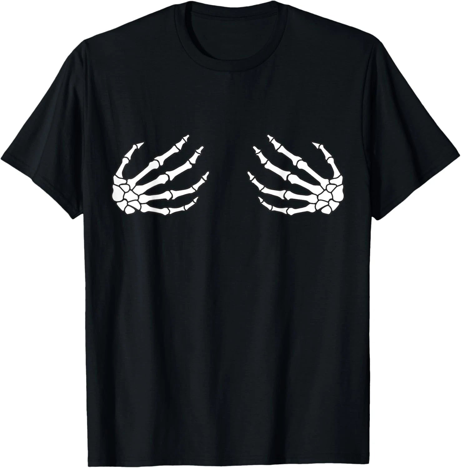 Halloween Women_s Boob Skeleton Hand T-Shirt