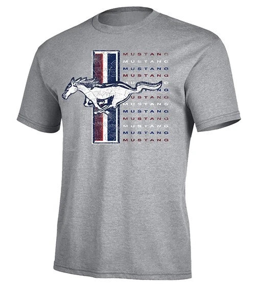 FORD MUSTANG MENS GRAY DISTRESSED PRINT SHORT SLEEVE  TEE SHIRT 93444