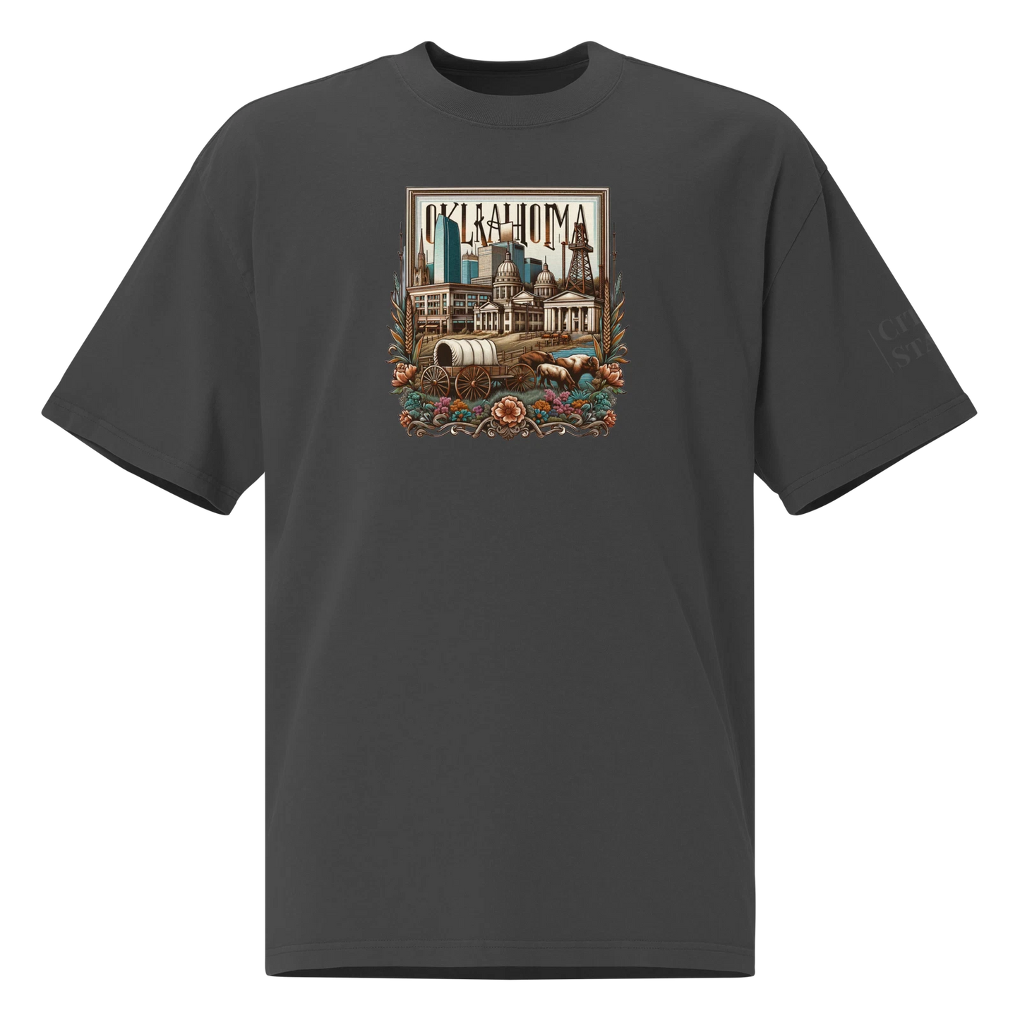 Oversized faded t-shirt (OKLAHOMA)