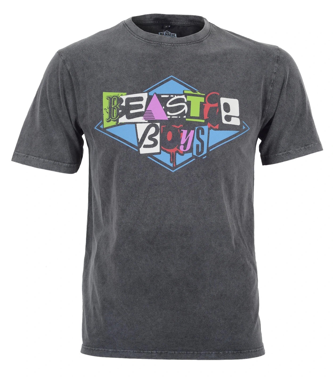 Official Beastie Boys T-Shirt Multicolour Logo Grey Premium Stonewash Tee New