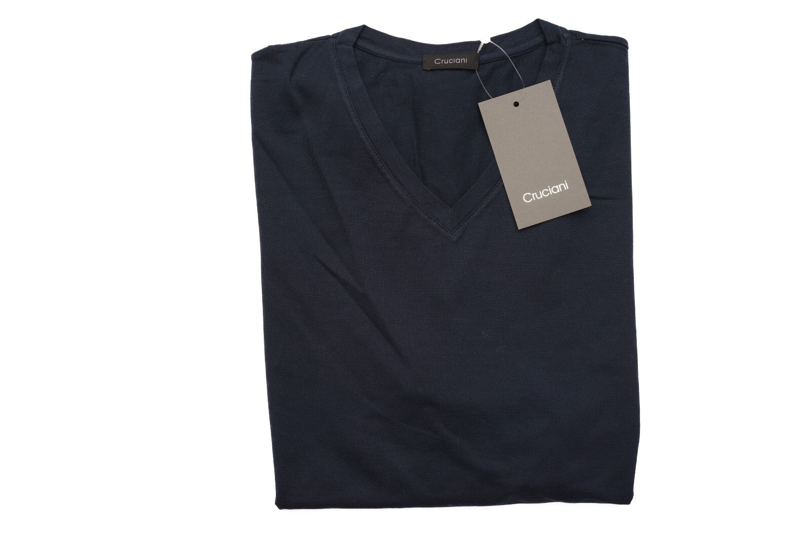 NWT CRUCIANI Solid Navy Blue Cotton Lightweight Slim Fit S/S Shirt L (EU 52)