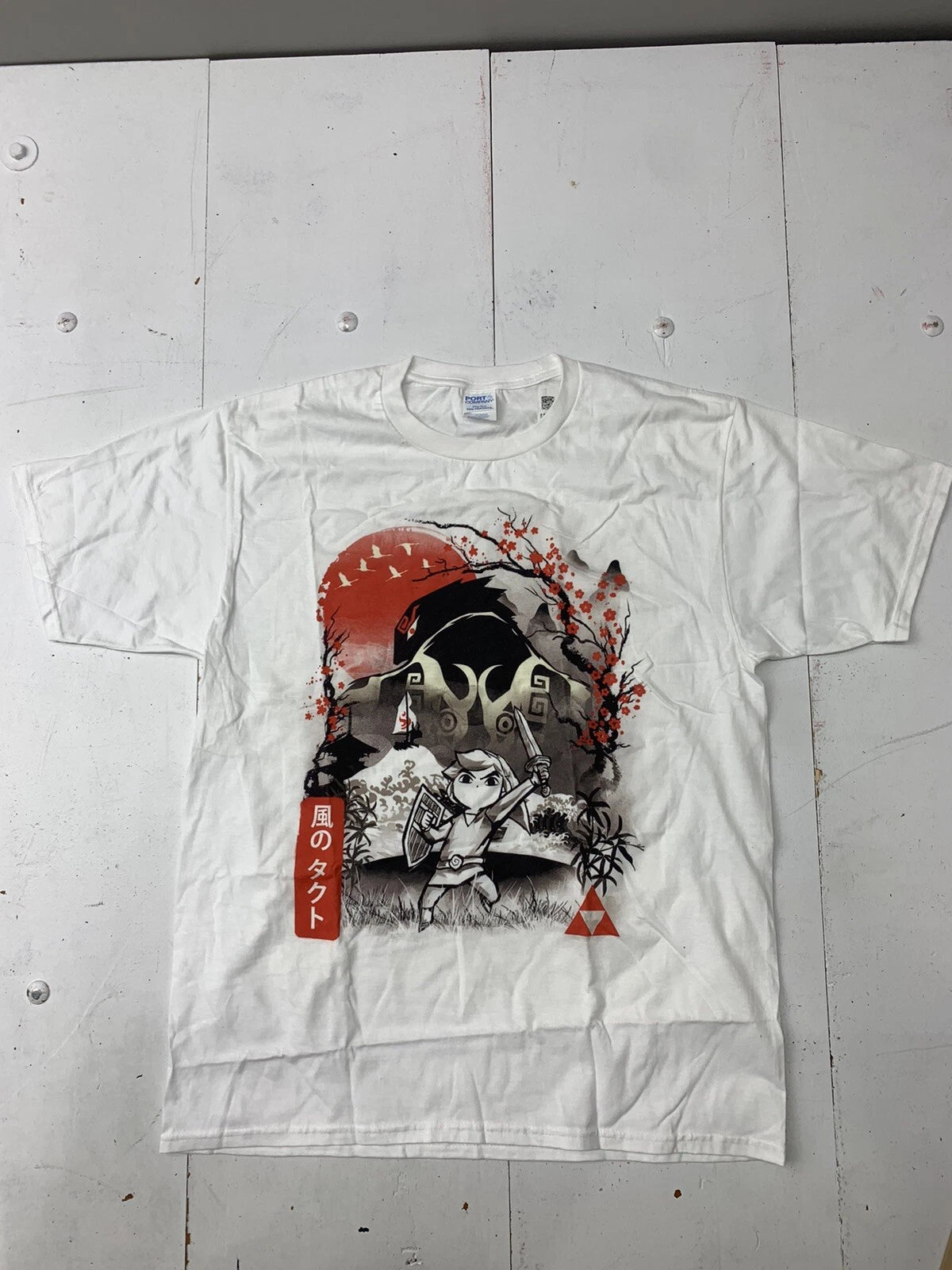 Custom Graphic Zelda Short Sleeve Shirt White Adult Size Large