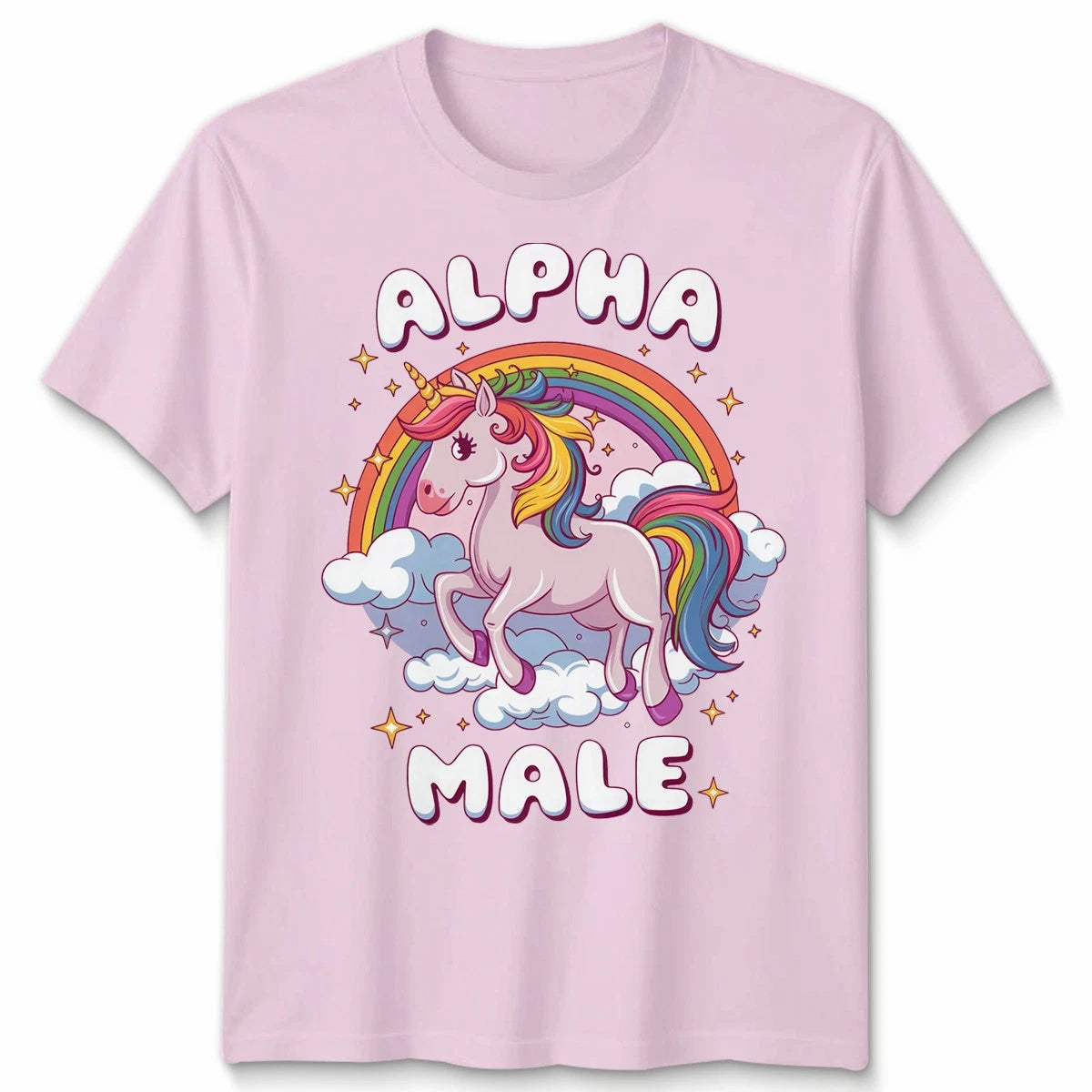 Unisex Tshirt Alpha Male Funny Meme Unicorn Gift Joke Prank Fathers Day