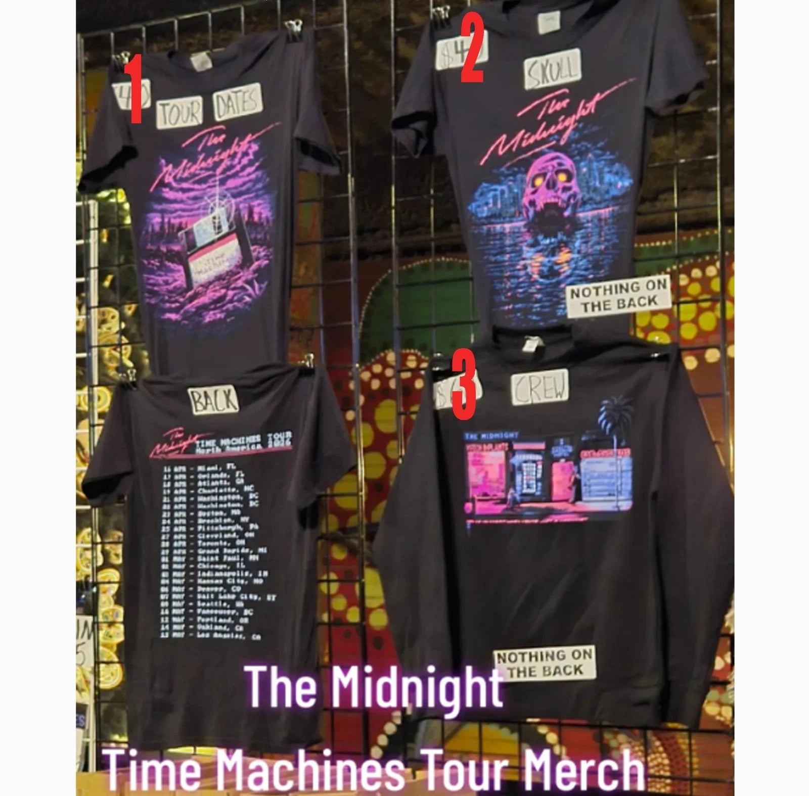 THE MIDNIGHT  Time Machines North America Tour 2026 T shirt reprint