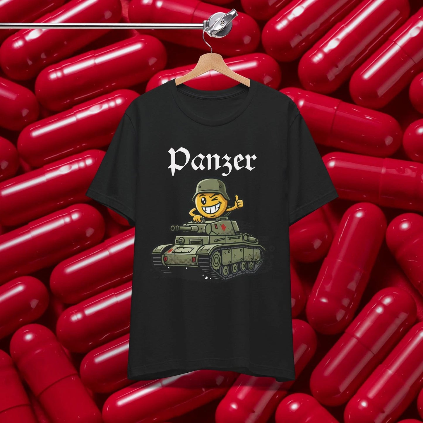 Panzer Smiling Emoji Tank T-Shirt, German Military tank graphic tee
