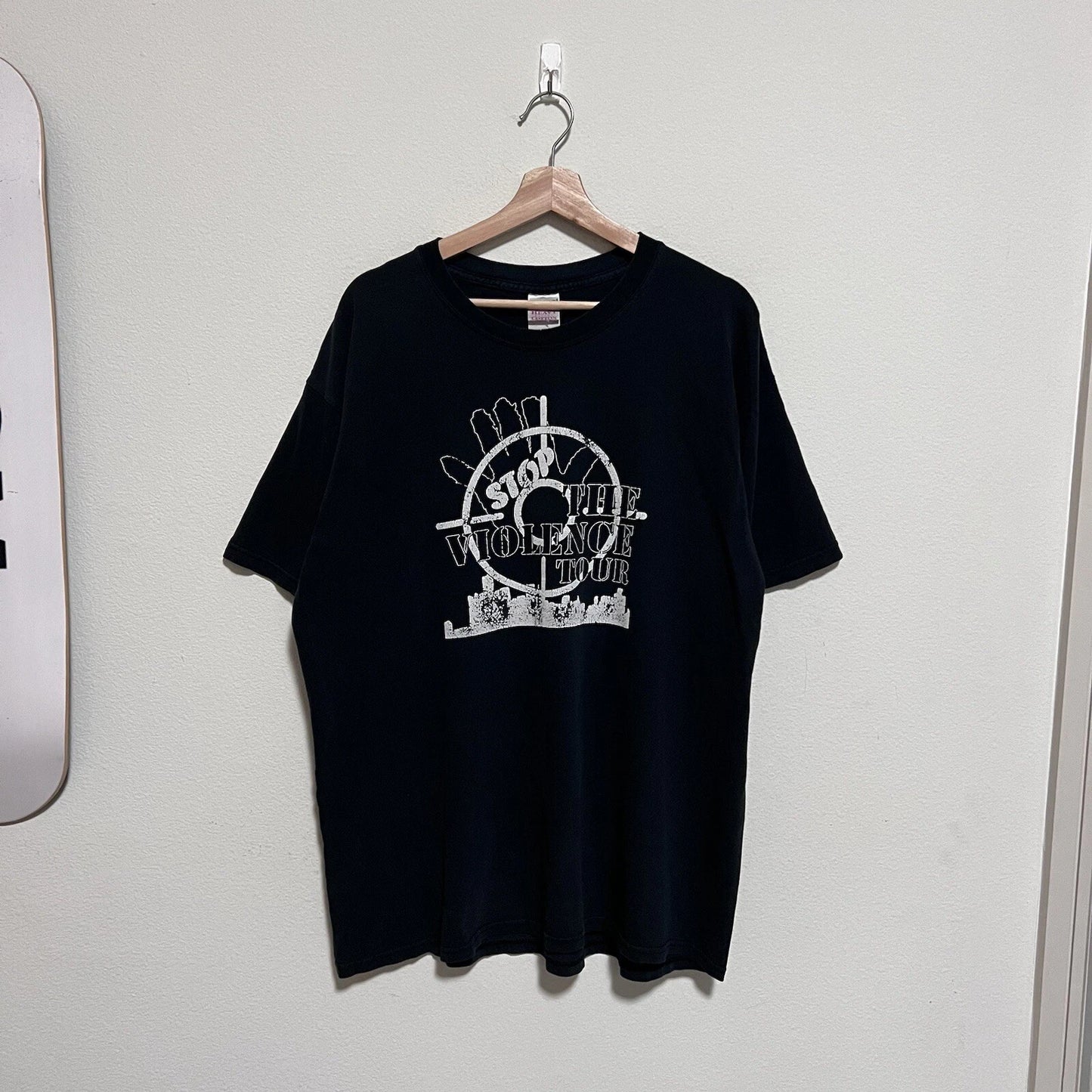 Vintage Stop The Violence Rap Tee Hip Hop Black T Shirt Mens Size XL 90s Y2K