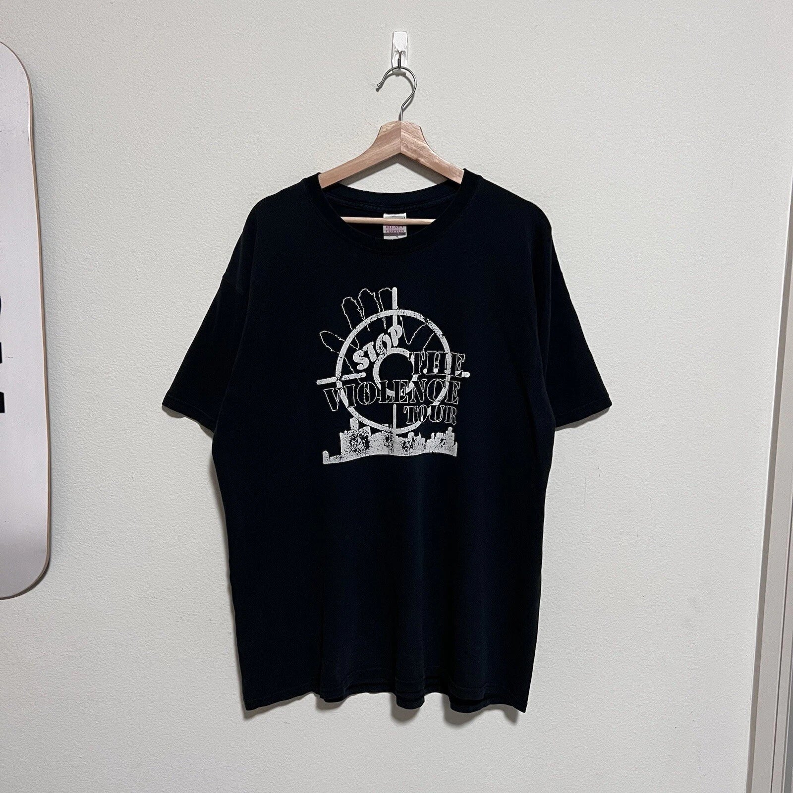 Vintage Stop The Violence Rap Tee Hip Hop Black T Shirt Mens Size XL 90s Y2K