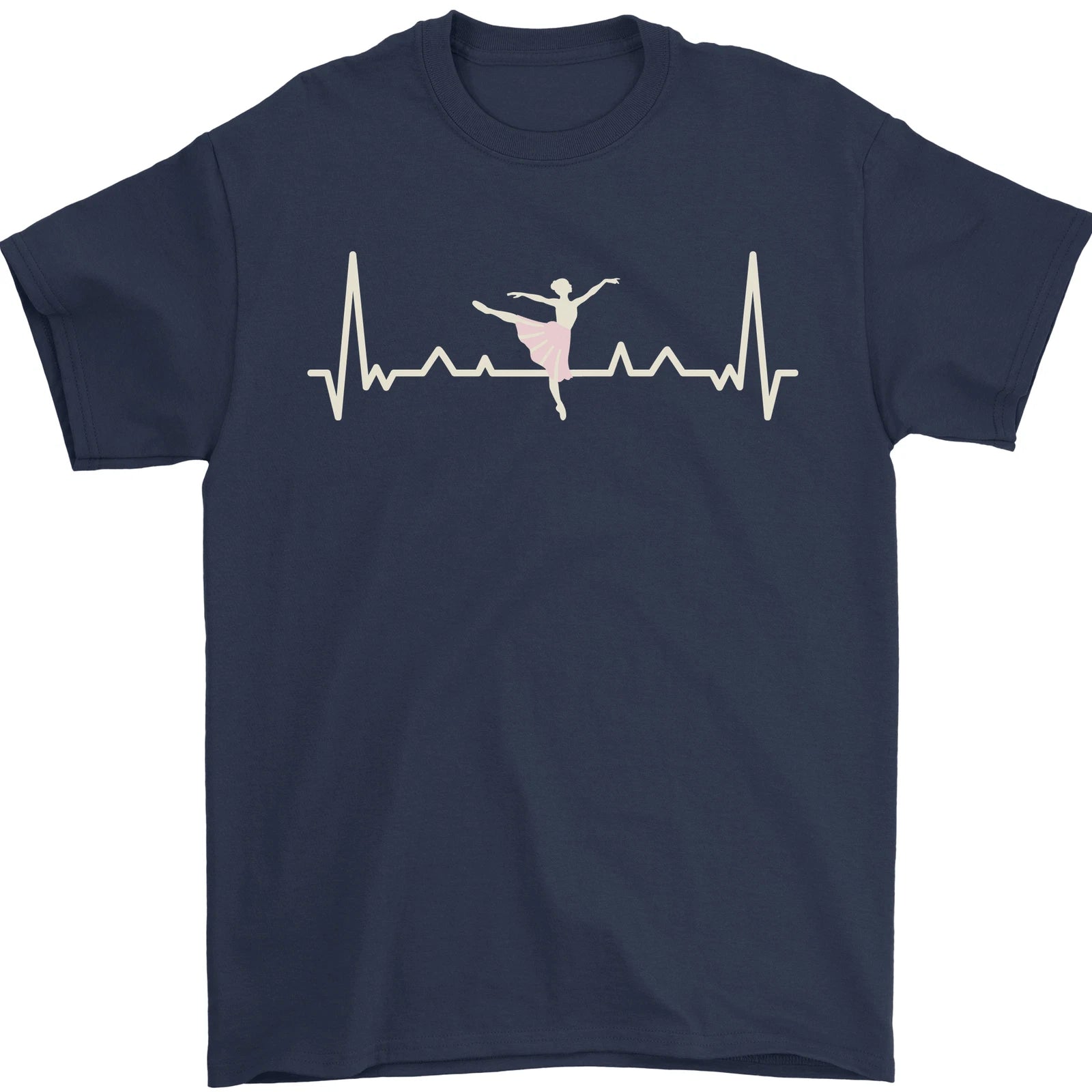 Ballerina Dancer ECG Dancing Ballet Pulse Mens T-Shirt 100% Cotton